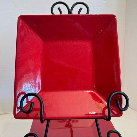 Waechtersbach Fun Factory Red-Cherry ~ Set of 2 ~ Square Salad Plates ~ 7" - Picture 10 of 16